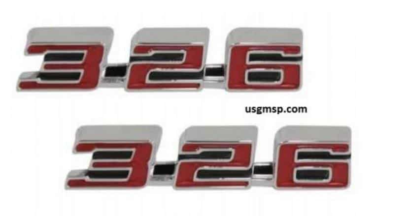 Emblem: "326" - 67 Firebird Hood 326 (Pair)